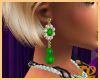 ~TQ~green drop earrings