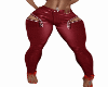 Red Leather Zipper Pants