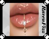 Gold & Pearl Lip Ring
