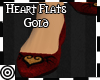 *m Red Gold Heart Flats
