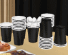 Black Paper Cups Set