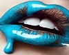 Blue Rave Lips Poster