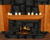 fireplace with candles