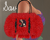 Red/Black Fur Bag