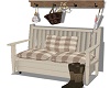 Cream and Wood Bench