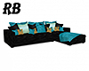 Golden Teal Sectional