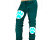 teal wolf paw print M