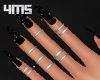 Black nails W rings