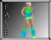 blue green rave outfit