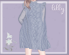 ruffle knit gown blue