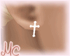MC| Cross White Earrings