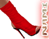 Open Toe Boots Red