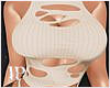 Cream Ripped Sexy TOP