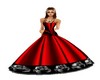 Red & Black Rose Gown