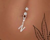 Letter N Belly Ring