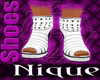 !NiQ White Leather Heels