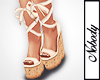 ! Lace Up Wedge Beige