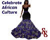 Purple/Blck Ankara Gown