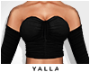 YALLA Frilled Crop BLK