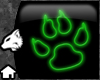 Neon Paw Sign Green