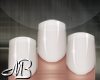-MB- White Short Nails