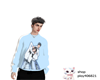 Blue long-sleeved shirt