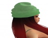 red with green hat