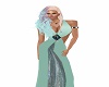 mint gown silver inset