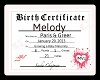 Bossy birth certificate 