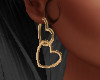 Heart x2 Earrings-Gold