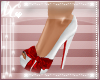 G|White Red Bow Heels