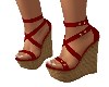 WEDGE SANDALS *RED*