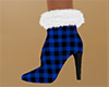 Blue Plaid Fur Boot (F)