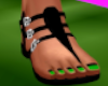 Black Shoe/Green Nails