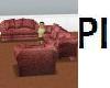 PI - Red Leaf Sofa Set