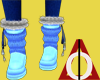 Blue fur boots