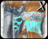 ! Flower fit blue jeans