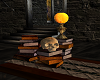 Skull w/Books & Lamp