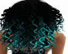 black, turquoise, curly