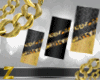 Z-Black Gold Print Nails