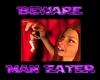 man eater head sign