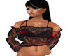 Black Red Lace Top