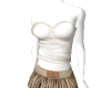 white top tan skirt