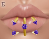 Gold Purple Lip Piercing
