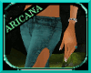 {AB} Bow Jeans Teal