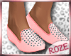 R| Spiked Flats Pink