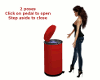 Animated Red Trash Can