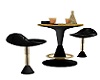 Leather Gold Table Set