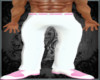 White/Pink Slim Pants
