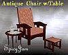 Antq ChairW/Table Pnk